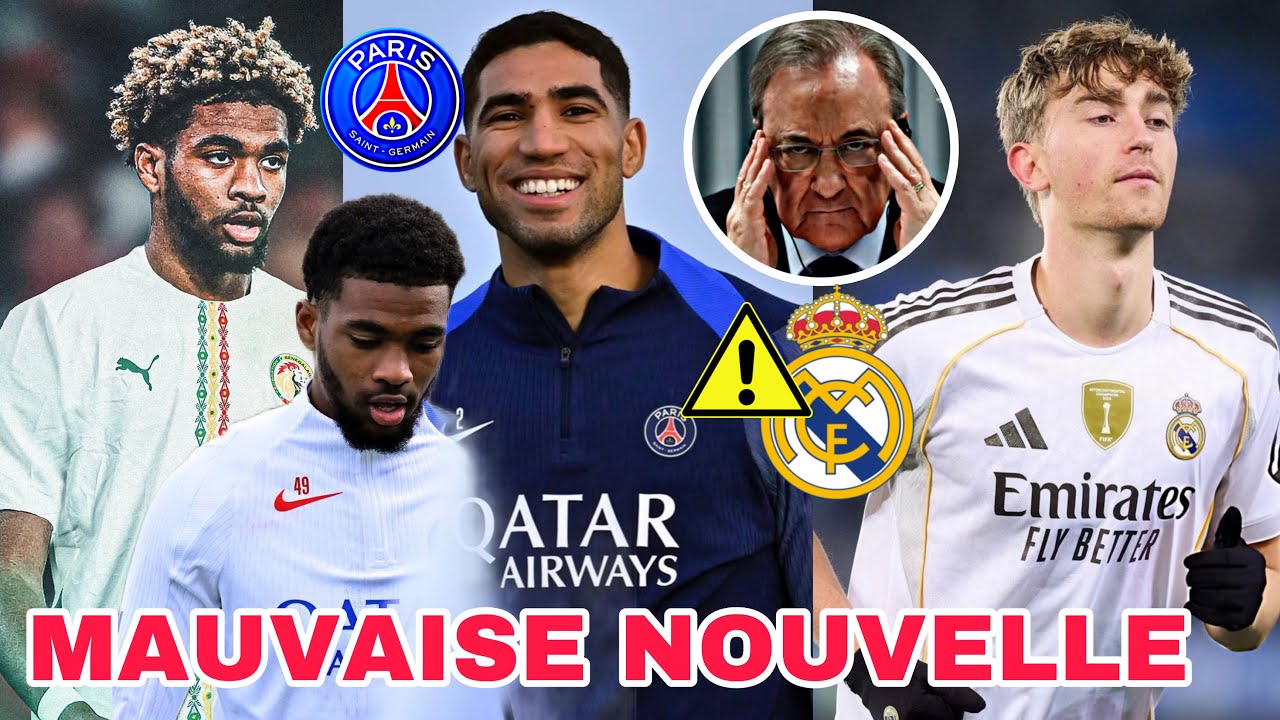 IBRAHIM MBAYE de retour déjà à l'entraînement du PSG, HAKIMI va.. : La défense du Real es
