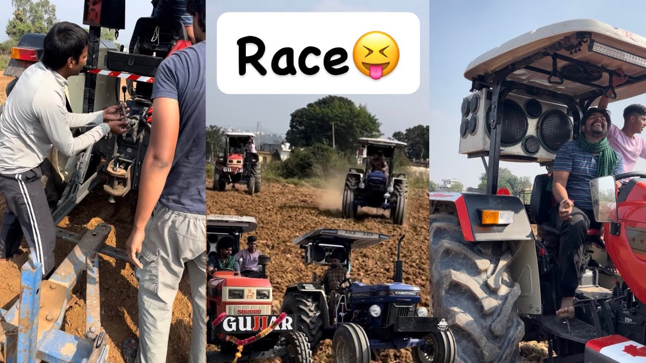 Tractor race 😝￼￼#funny #sukhomajri 