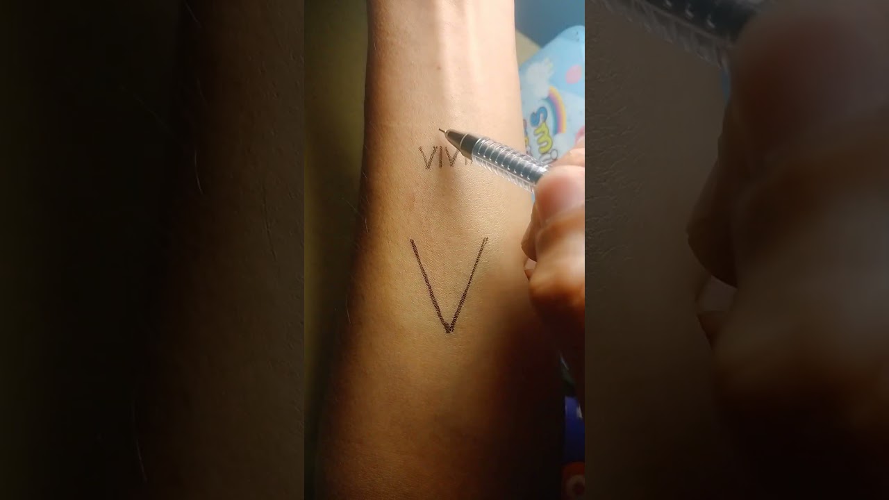 "VIVIAN" unique modern logo name tattoo design 