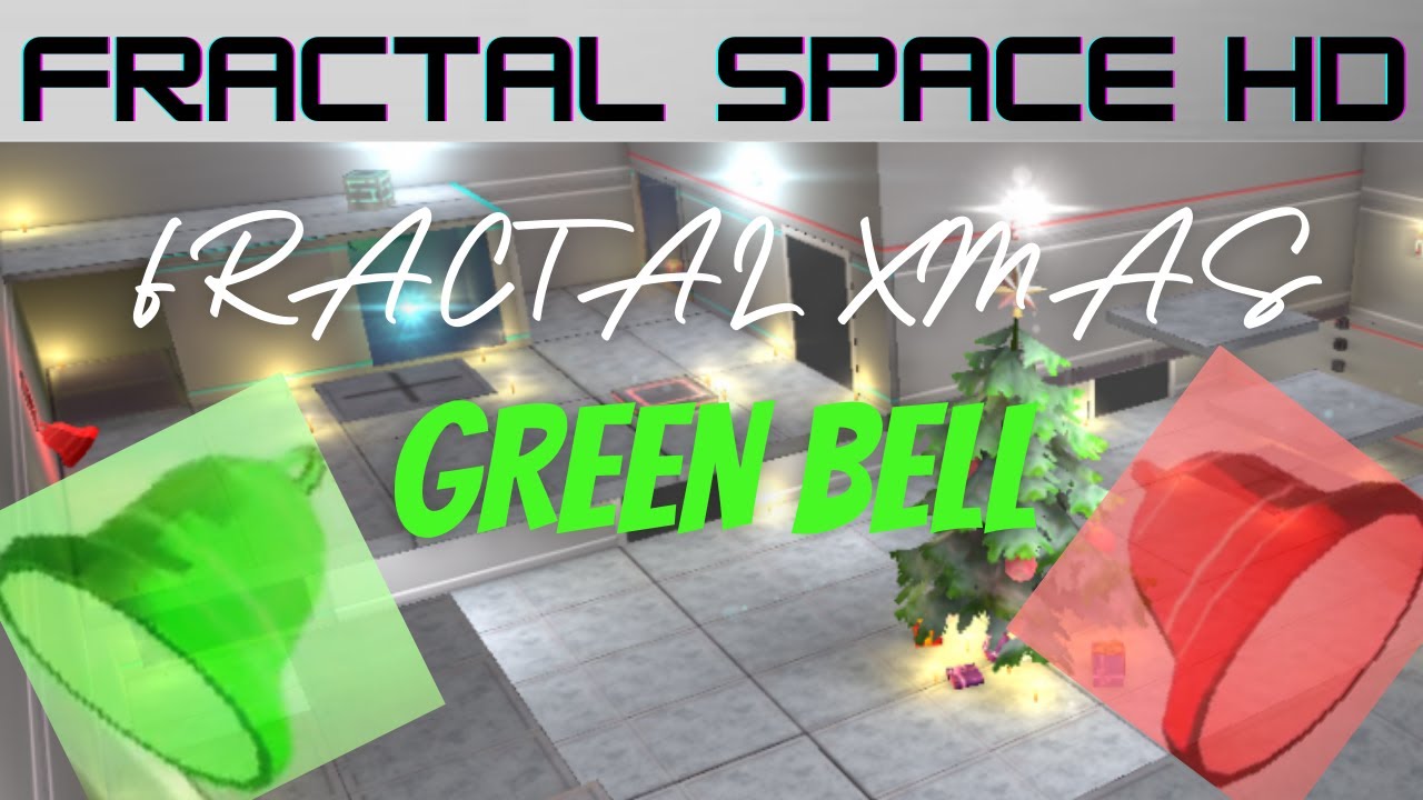 GREEN BELL red bell FRACTAL X MAS