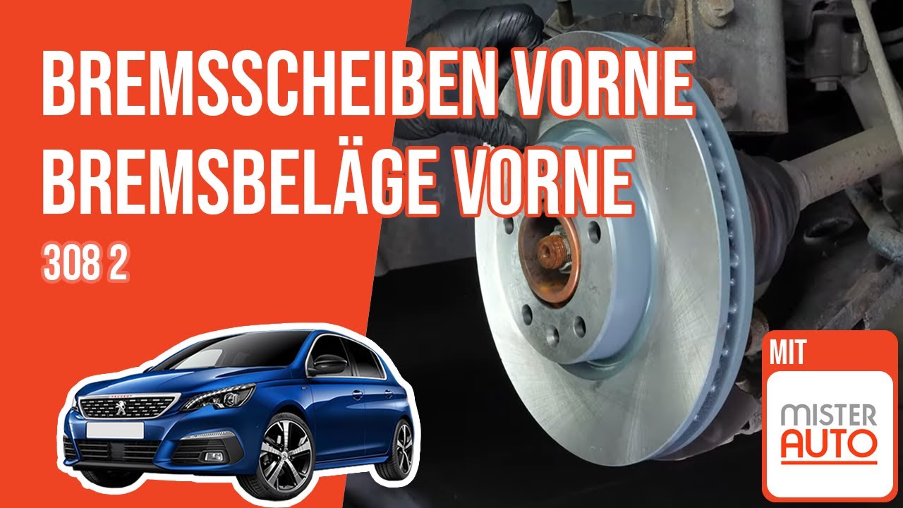 Wie Peugeot 308 2 Bremsscheiben vorne, Bremsbeläge vorne wechseln 🚗