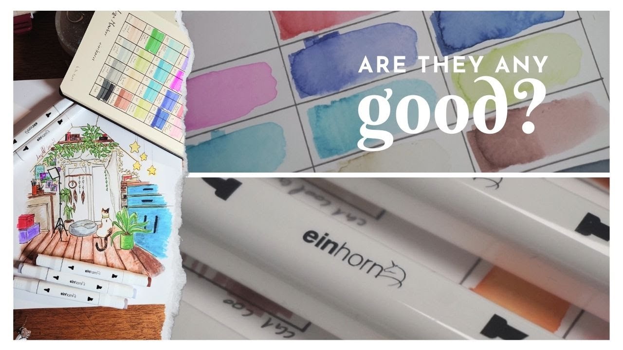 Trying aqua markers from Einhorn for the first time