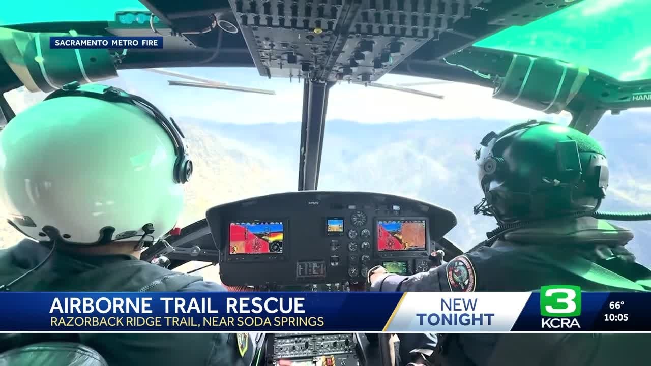 Airborne rescue by Sac Metro Fire saves injured runner on Placer County trail