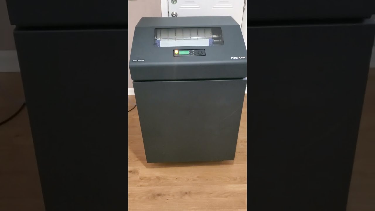 Turning on / loading paper / test page Printronix P8000 P8215 P8220 cabinet line printer