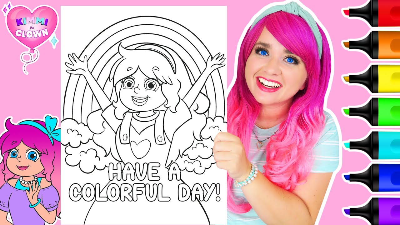 Coloring Kimmi The Clown New Coloring Book Rainbow Coloring Page | Ohuhu Art Markers