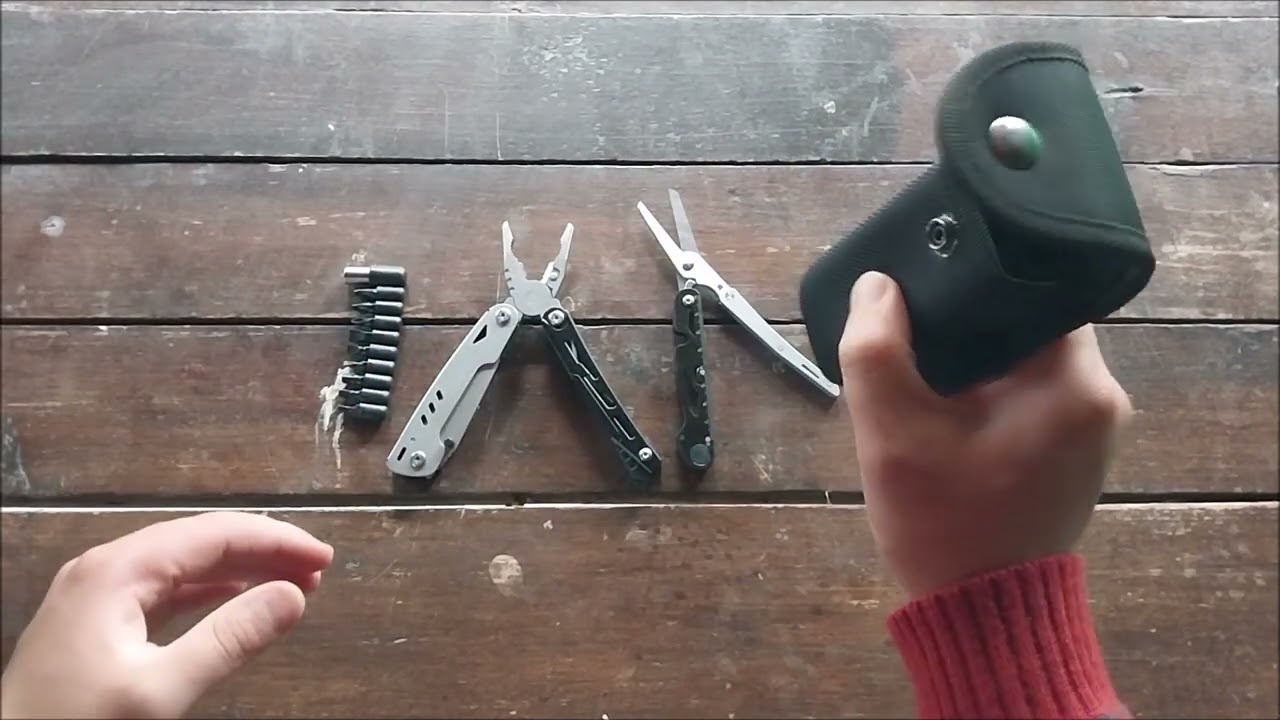 Pinza multifunción Stinger con tijera desmontable,  pedernal y funda