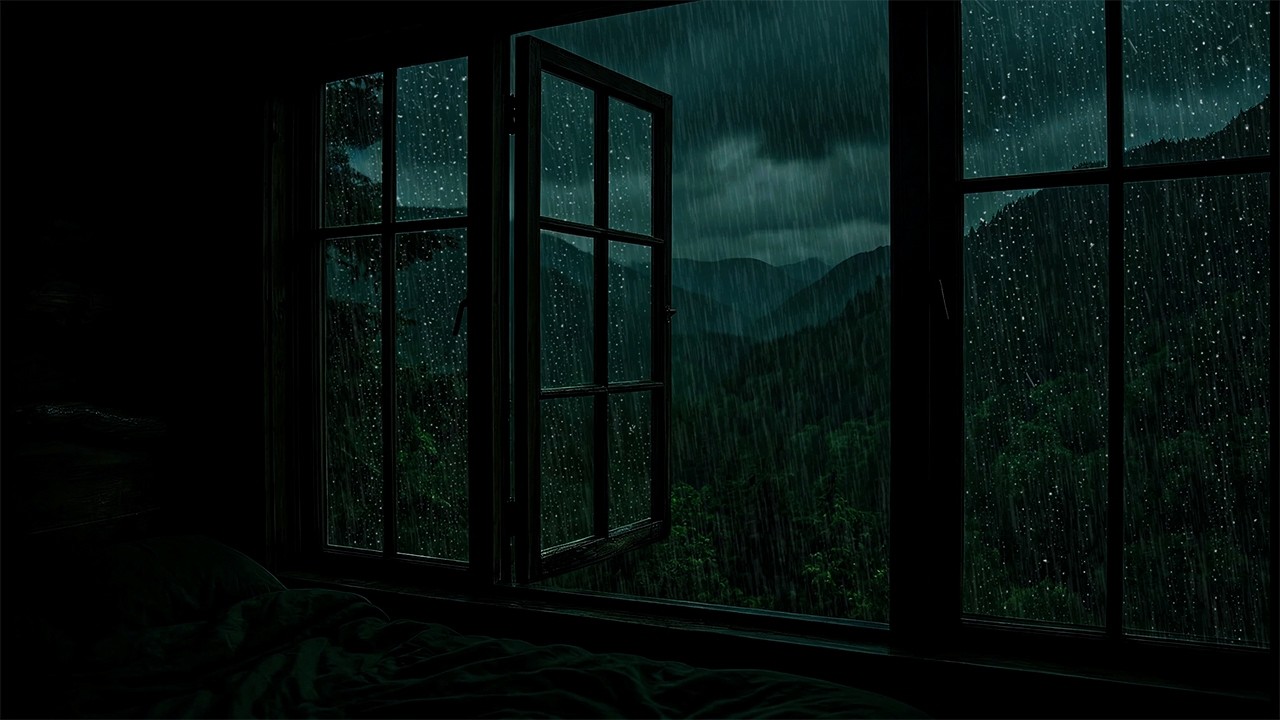 Falling Asleep to Rain Outside the Window Bedroom | Quiet Night Atmosphere for Fast Sleep