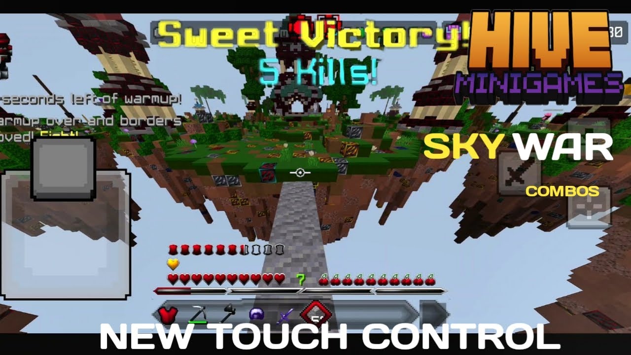 Hive skywars gameplay with new touch control mcpe | INCREDIBLE OP GAMING  #hive #minceraft #viral #