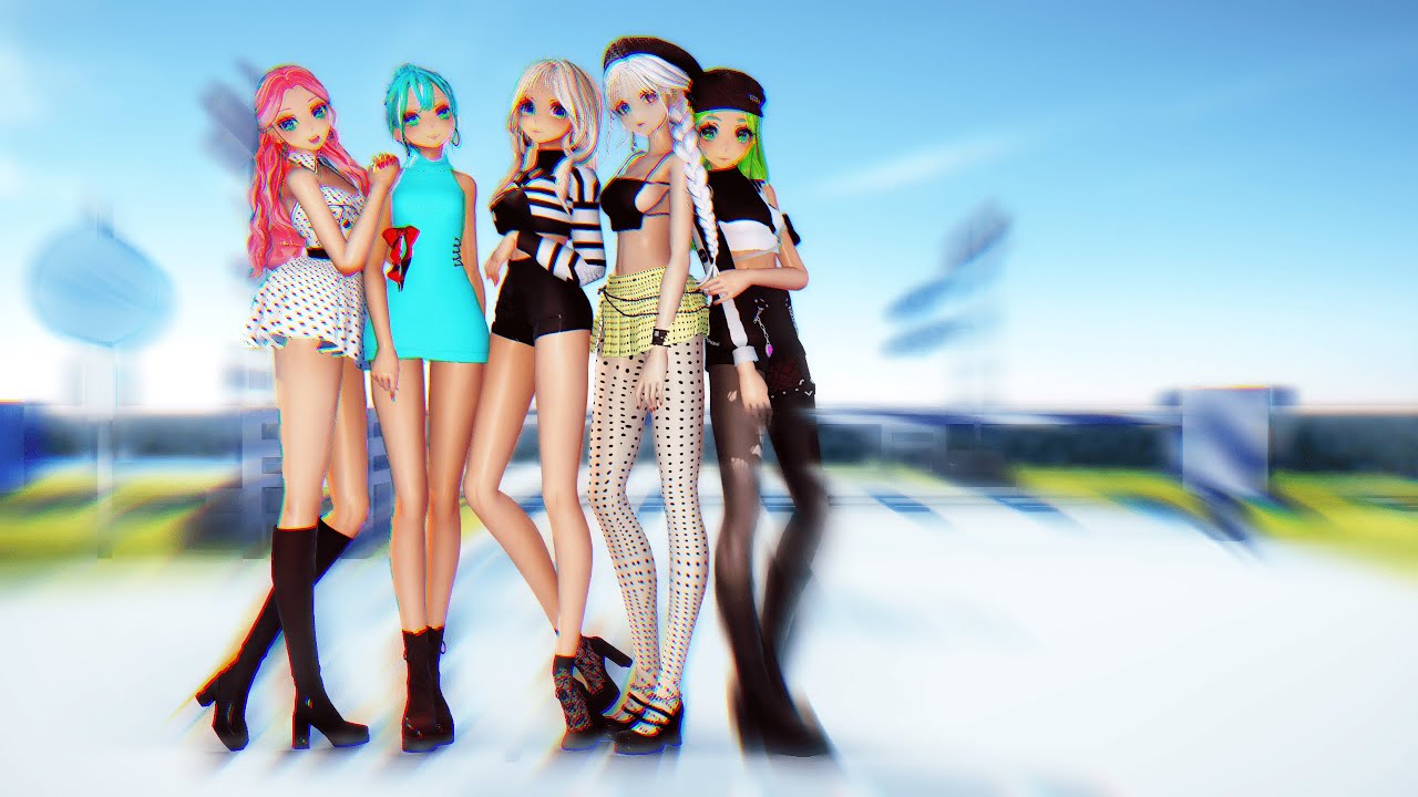 [MMD] LE SSERAFIM (르세라핌) 'Come Over' [5p Motion DL]][Fixed Camera]