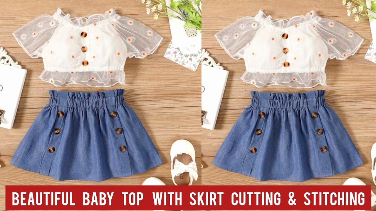 Beautiful Baby Top With Skirt Cutting and Stitching/1-2 Year Old Baby Dress Design