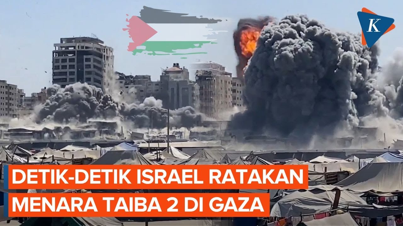 Momen Israel Ratakan Gedung Pencakar Langit Taiba 2 di Gaza