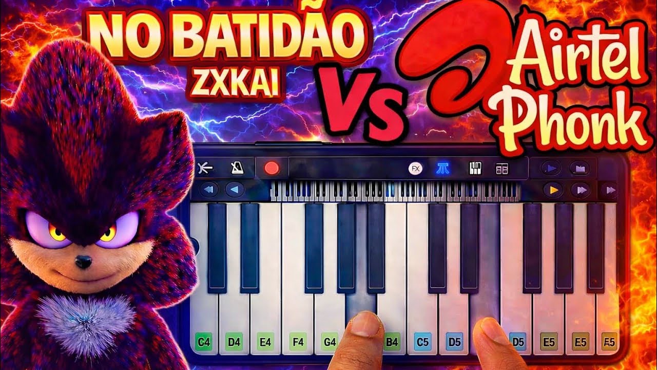 No Batidao Vs Airtel Phonk (On Mobile🎹) | Perfect Piano 