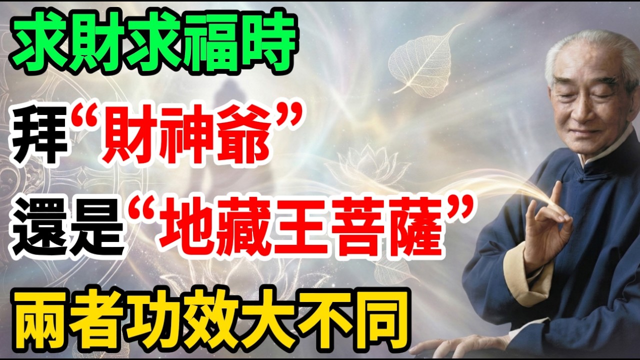 求财求福时，拜“财神爷”还是“地藏王菩萨”？两者功效大不同，千万别拜错了！