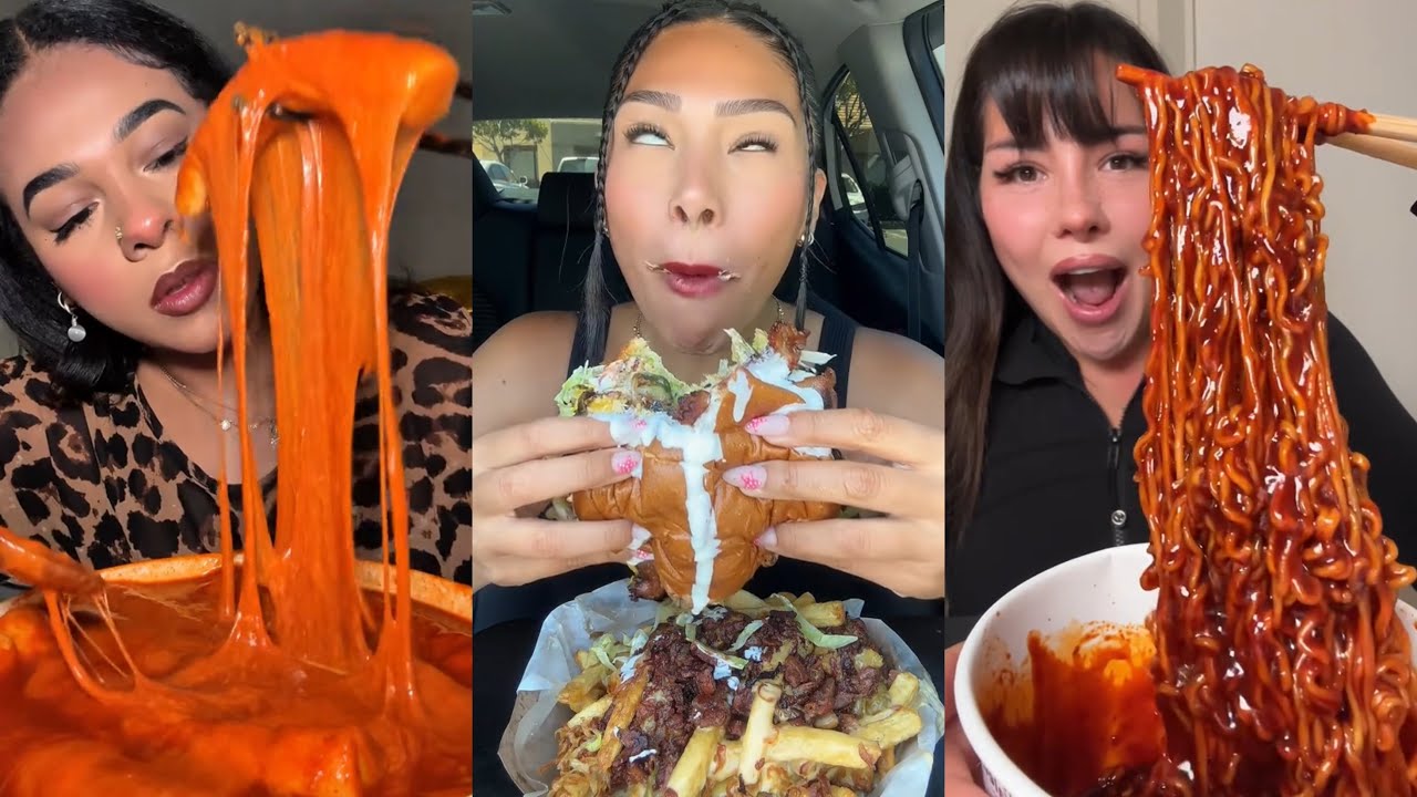 ✨💕TIKTOK MUKBANG COMPILATION +MY HONEST REVIEW👀||Seafood Boil,Cane’s,In-N-Out,Buldak, Wingstop&More!