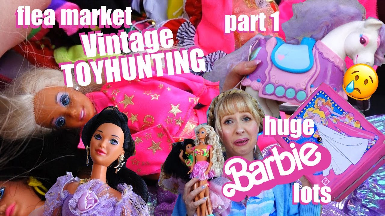 Barbie hunting at the flea market - vintage 80s 90s TOYHUNTING for Barbie fashion, dolls, Keypers