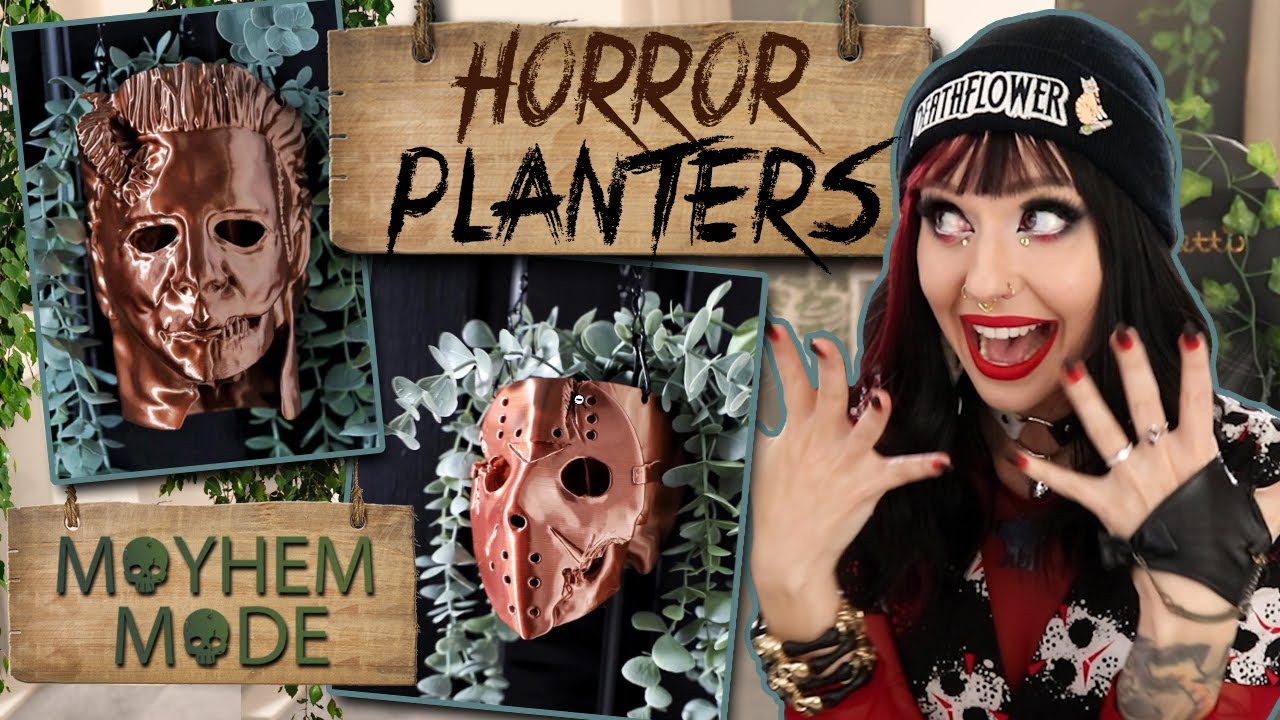 Spooky Plant Room MUST-HAVE: HORROR PLANTERS!!! | Mayhem Made Hanging Horror Planters