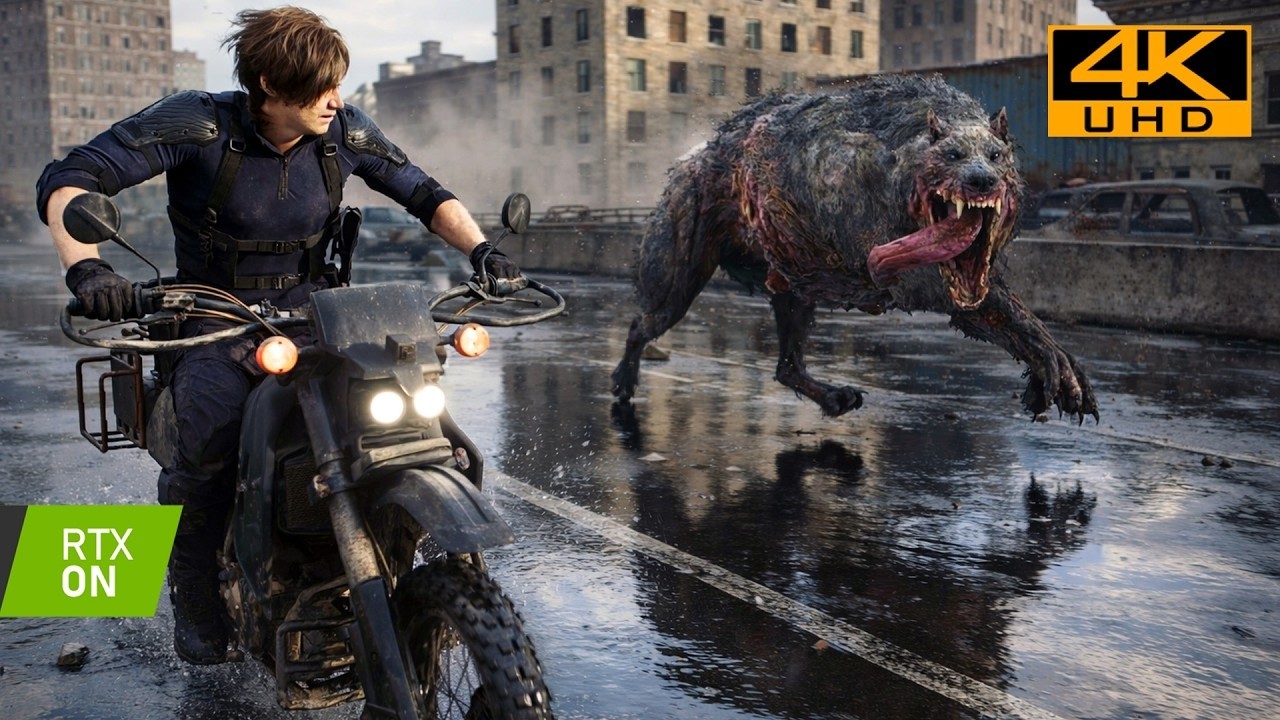 Resident Evil Requiem 9 IRONMAN Epic Raccoon City Bike Chase Gameplay Leon Vs Victor Gideon [PC 4K]