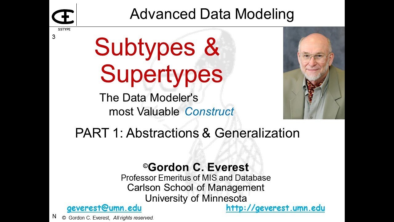 Subtypes & Supertypes lecture- Part 1:  Abstractions and Generalization