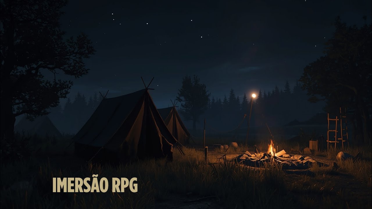 Acampamento Noturno à Meia-Noite | Ambiente Sonoro para Sessões de RPG