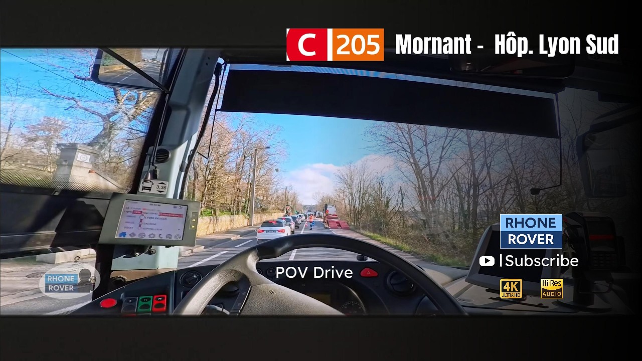 [POV DRIVE]  Ligne C205 du réseau TCL Lyon direction Hôpital Lyon Sud [ IVECO CNG ]