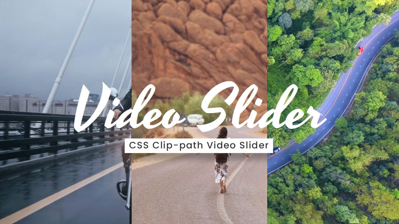 CSS Clip-path Video Slider using Html CSS & Javascript