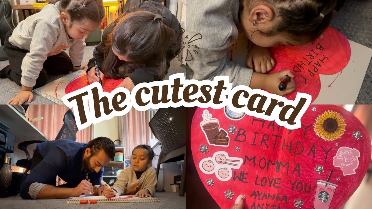 Ayanka and Anita make a beautiful card for Momma | Birthday Vlog | Happy Birthday Momma