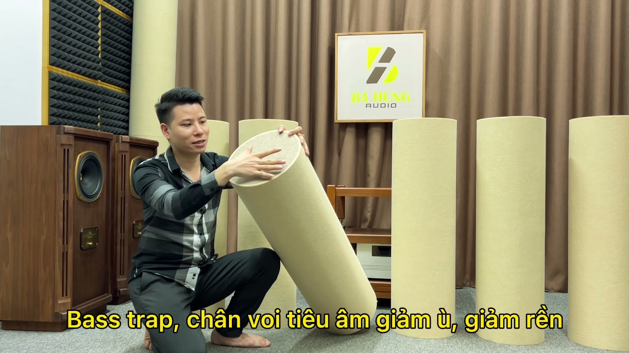 Bass traps, chân voi tiêp âm giảm ù, giảm bass kéo đuôi rất cần thiết cho phòng nghe nhạc Audio