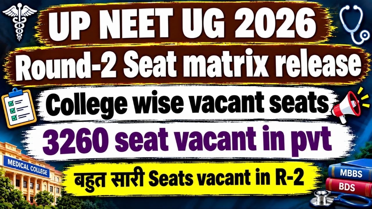 UP NEET Counselling | Round 2 Seat Matrix | Expected Cutoff |Choice Filling up neet 2026 latest news