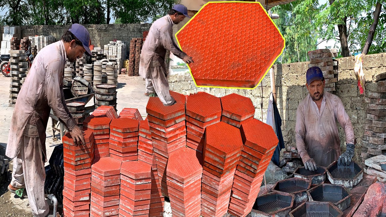 How To Manufacture Colourful Tiles From Mixture and using Advanced Vibrator techniques