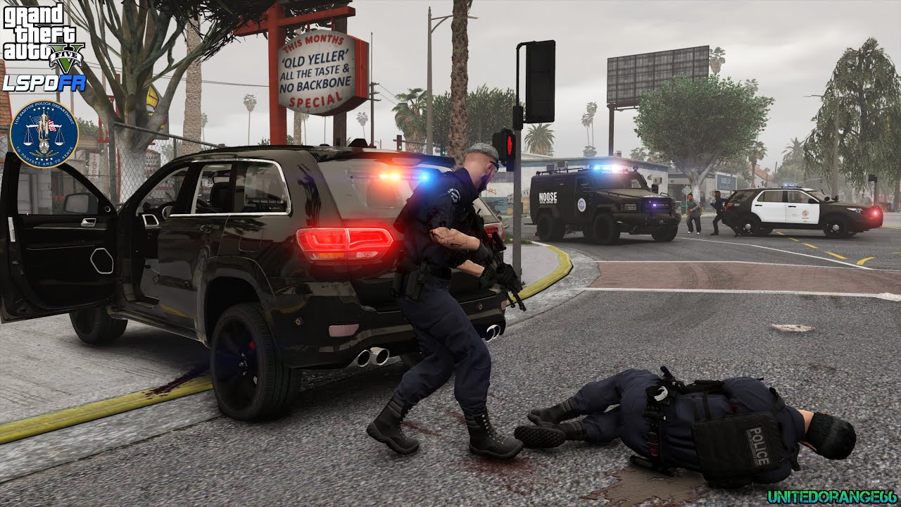 GTA V - LSPDFR 0.4.9🚔 - LSPD/LAPD - Gang Unit - Terrorist Attack | Officer Down | Car Bomb - 4K