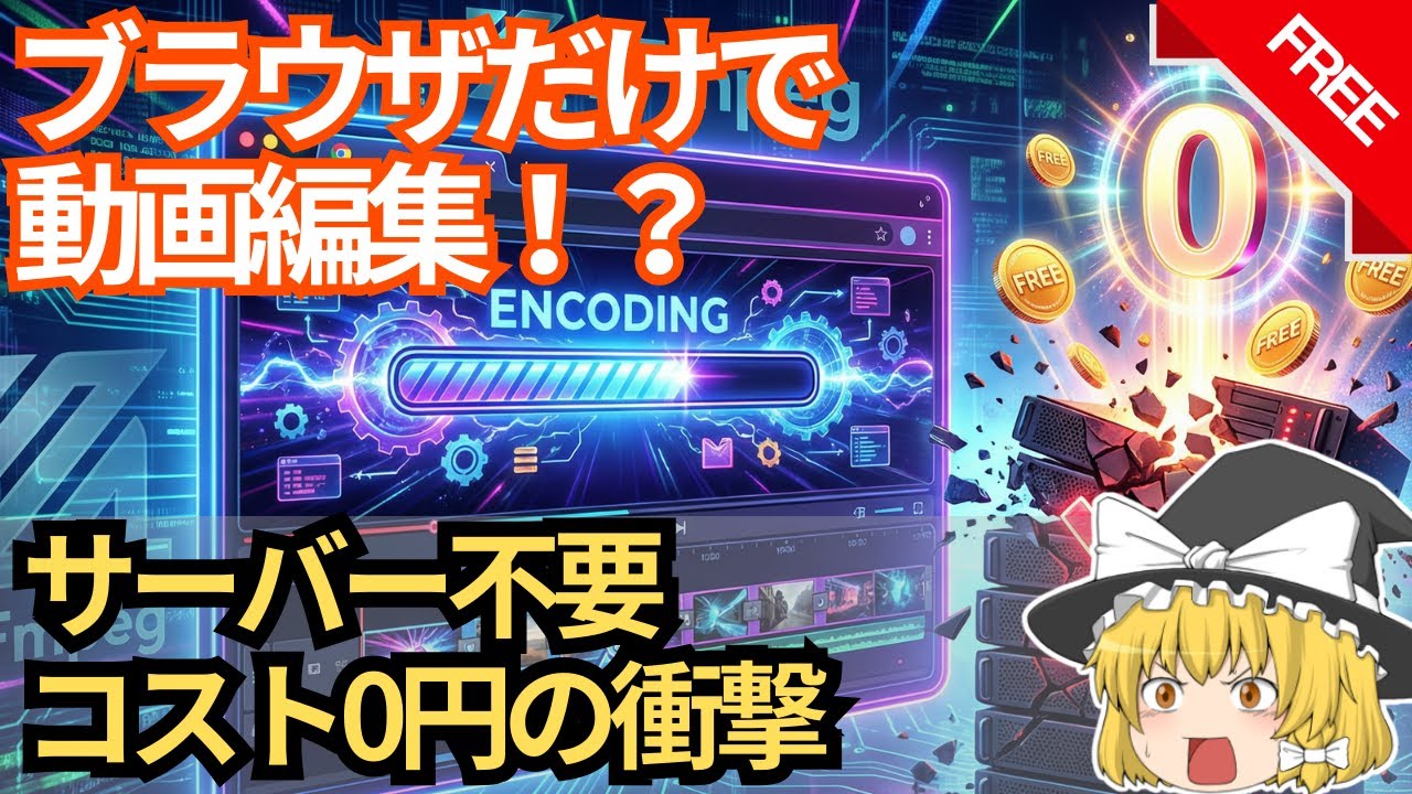 【コスト削減】動画処理のサーバー代が“ゼロ”に！？ブラウザ完結のffmpeg.wasmが凄すぎる【ゆっくり解説】