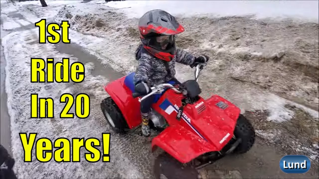 3 Year Old Riding Vintage Honda Quad 1st time #doitforcolton