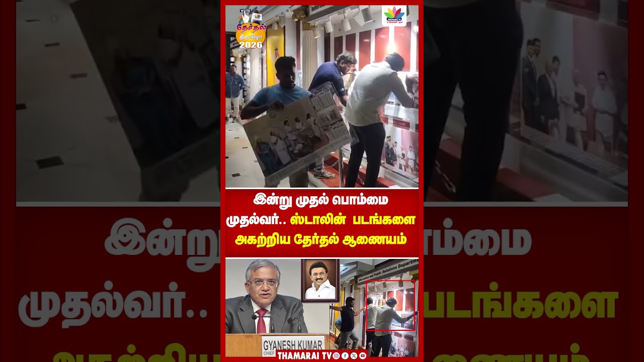 இன்று முதல் பொம்மை முதல்வர்.. ஸ்டாலின்  படங்களை அகற்றிய தேர்தல் ஆணையம்  | ThamaraiTV | MK Stalin