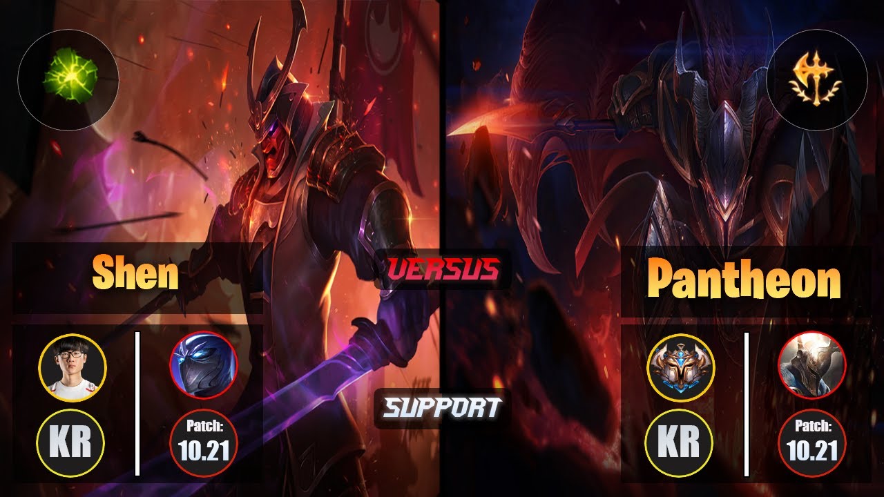 Effort SHEN (Support) [Aftershock] VS PANTHEON - Challenger KR Patch 10.21