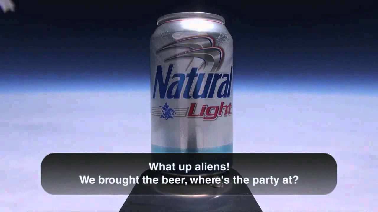 first beer in space (natty light)