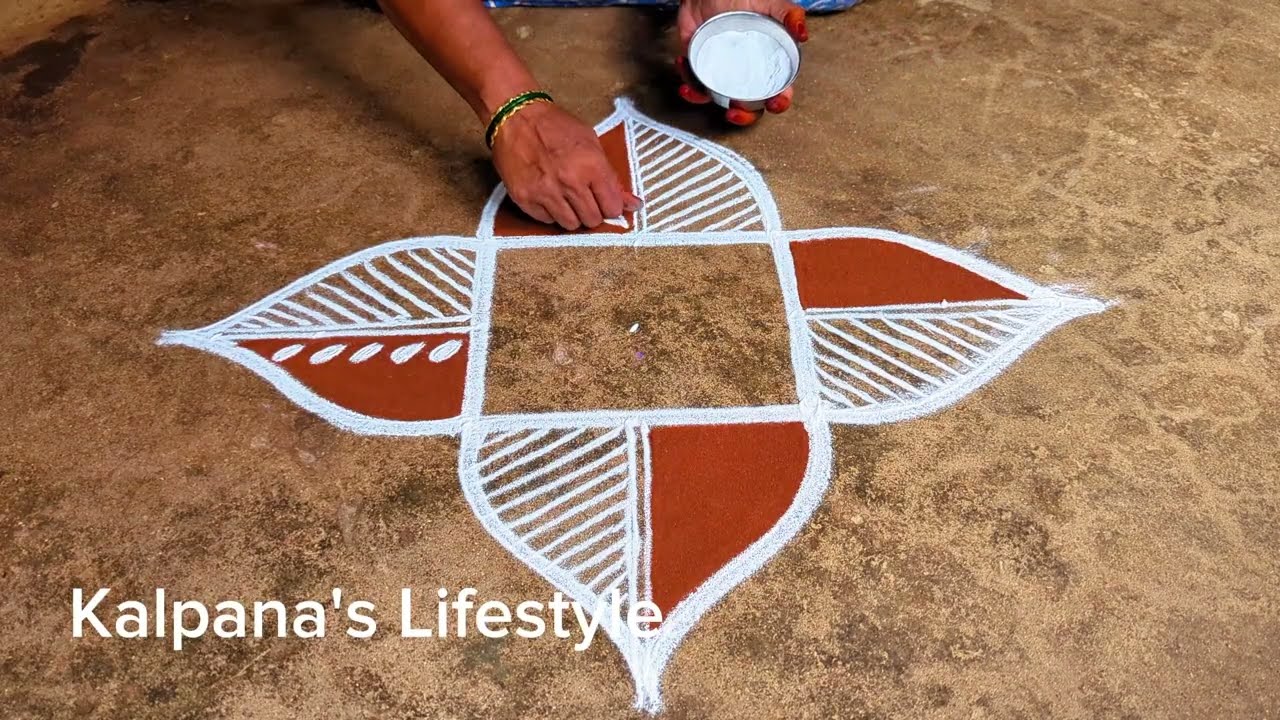 Diwali special flower padikulam easy rangoli kalpana's lifestyle kolam pandaga muggulu