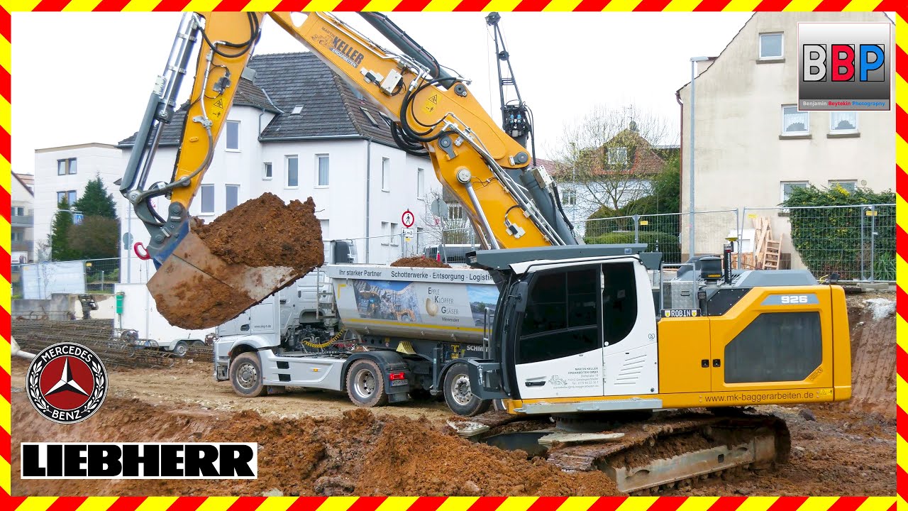 Liebherr R 926 VA  Baugrube Quartiershaus, Schorndorf, 2025. Teil 4  #liebherrbagger