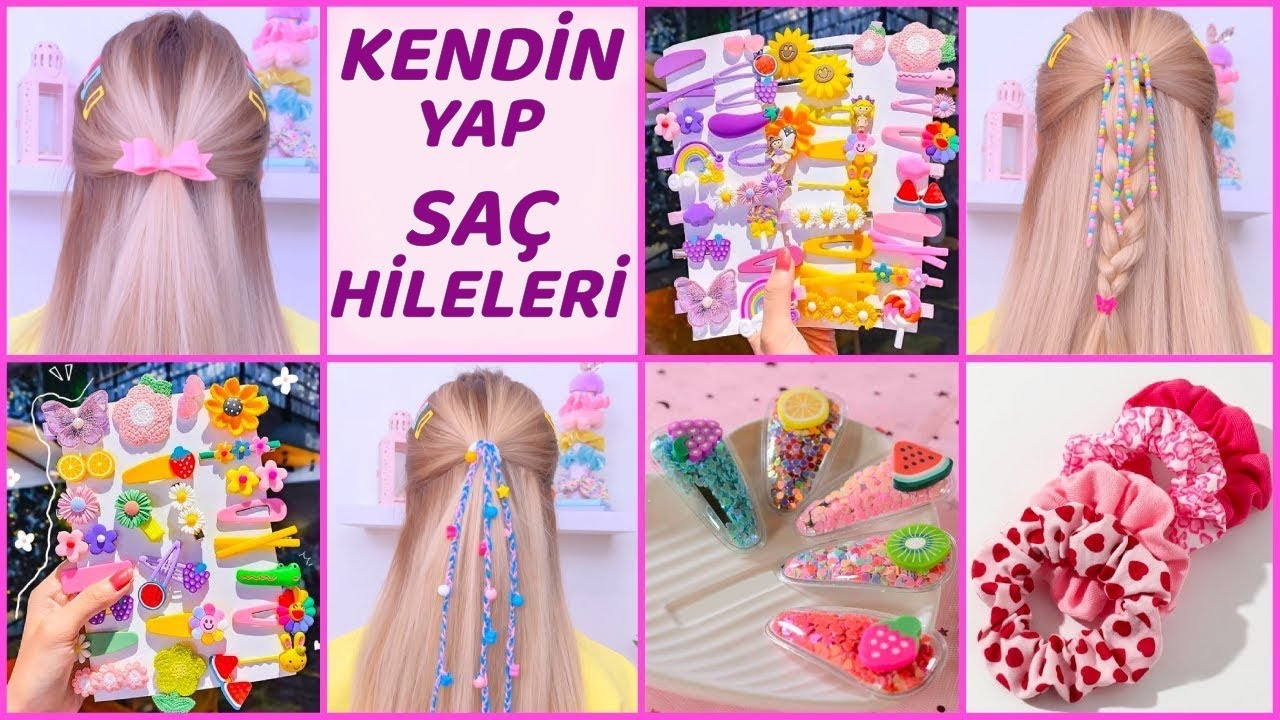 12 Kendin Yap Sevimli Saç Tokası Fikirleri - Saç Modelleri Tüyoları, Saç Tokası ve daha fazlası…