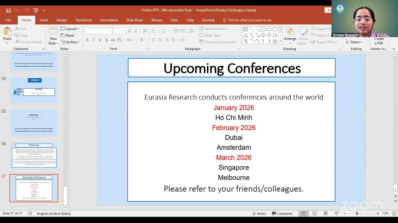 Eurasia Research International Online Live Conference 16th December 2025