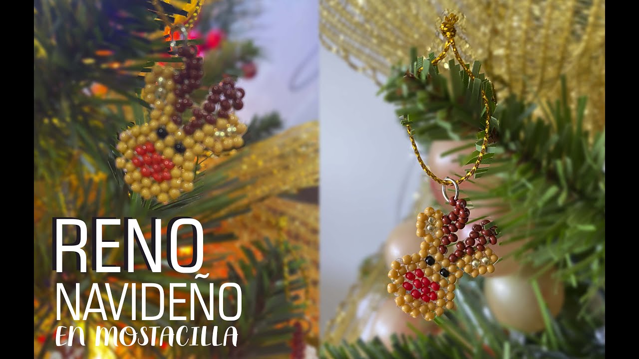 Reno navideño en mostacilla/chaquiras PASO A PASO