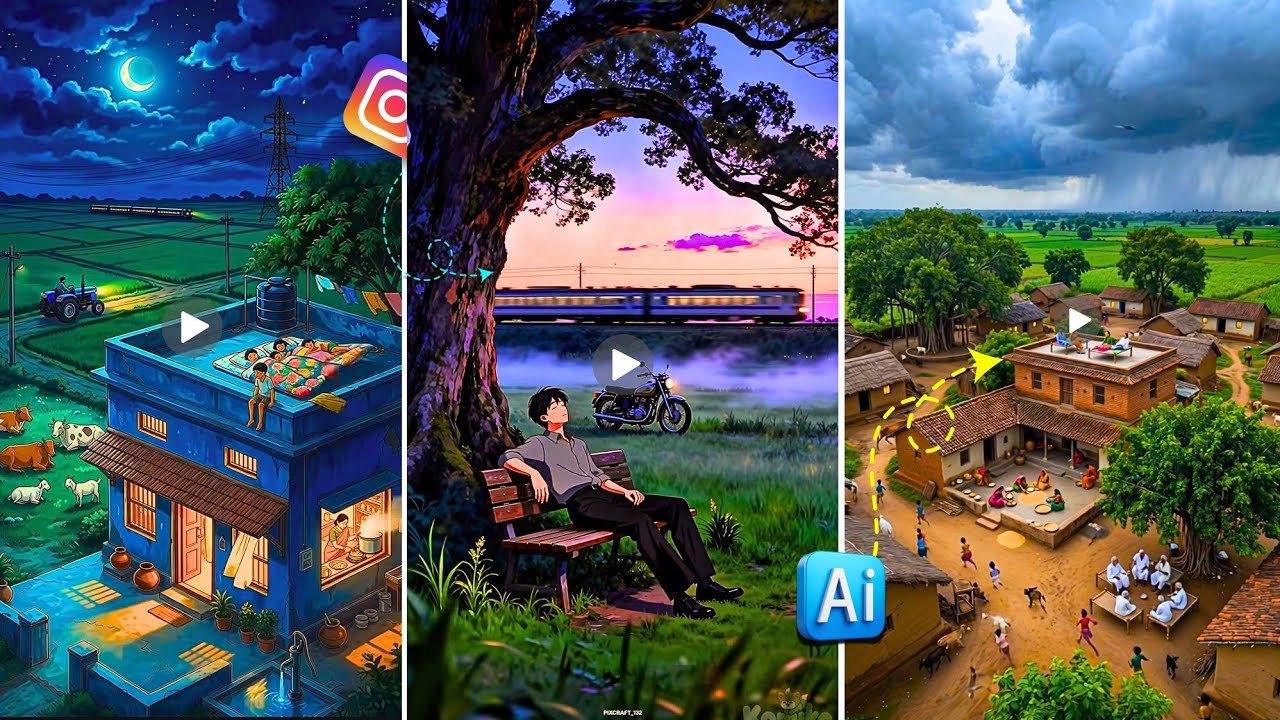 How To Make Peaceful Village AI Videos 😍 | Trending AI Reels