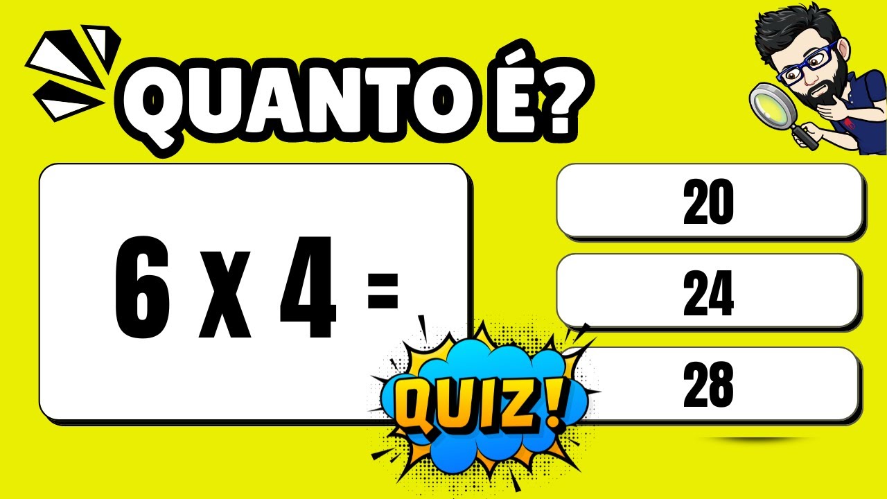 ⭐ QUIZ DA TABUADA DE MULTIPLICA&Ccedil;&Atilde;O: 40 PERGUNTAS [VC CONSEGUE?]