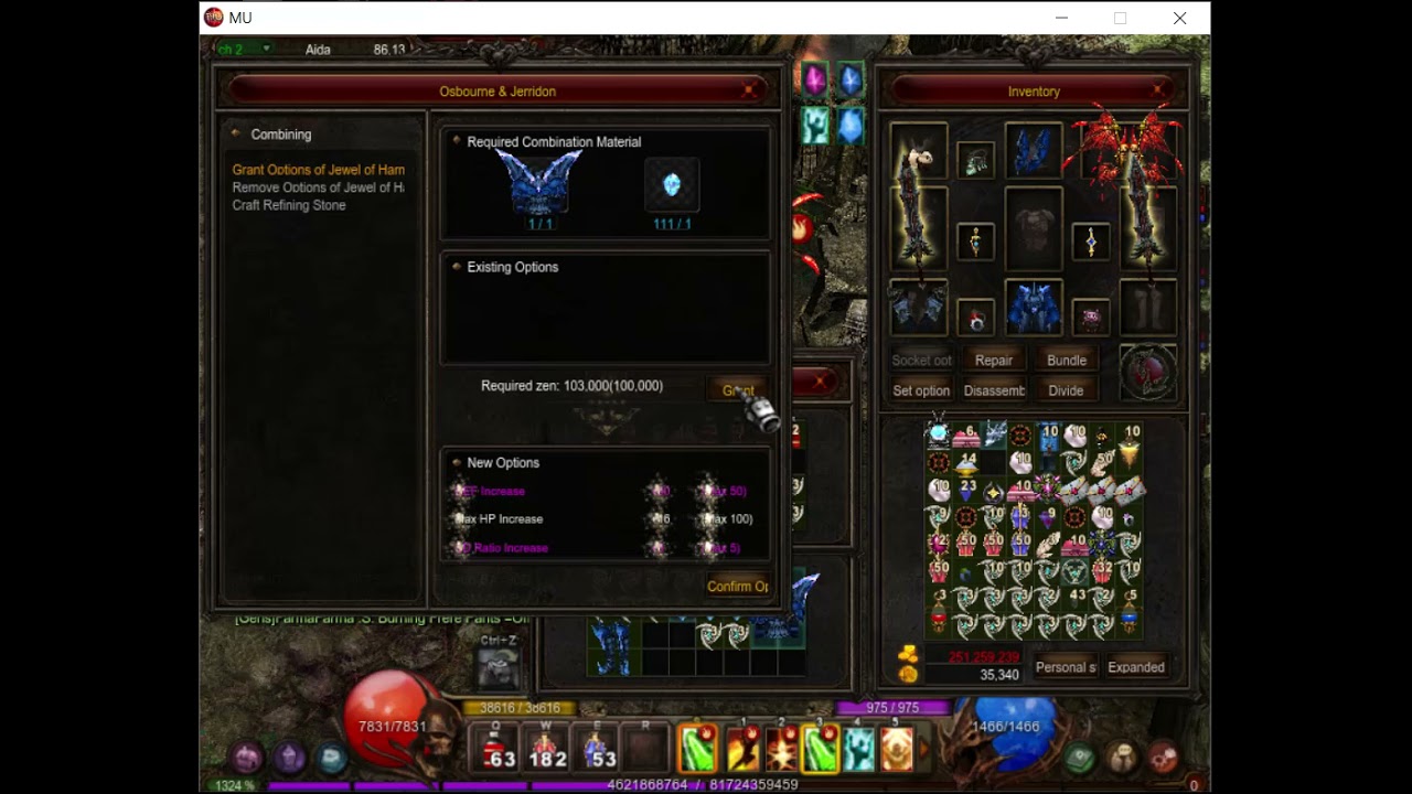 MU ONLINE: JOH SYSTEM 16 1 3 REROLL