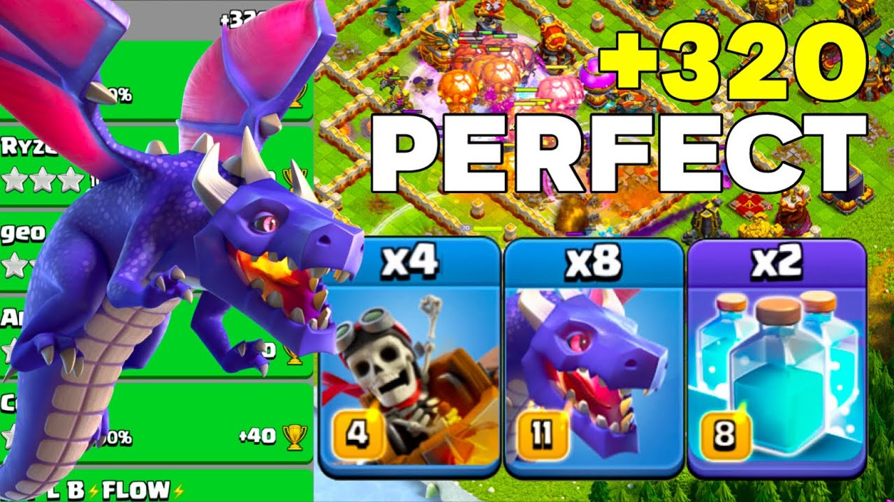 Super Powerful TH16 Dragon & Dragon Rider Hydra Wrecking Legend League Attacks!