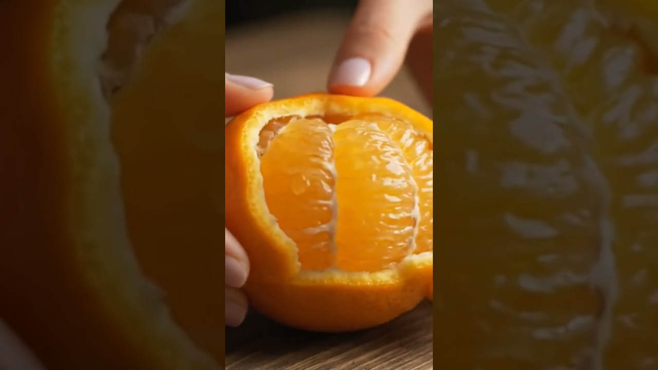 Satisfying Orange Peeling in Slow Motion 🍊✨ | ASMR Fruit Peel #shorts #fruit #asmrvideos#satisfying
