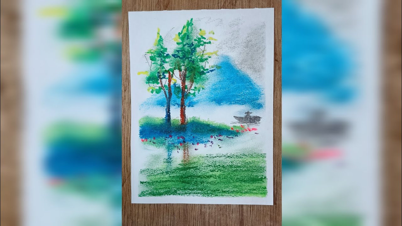 Lights of Glory in oil pastel 