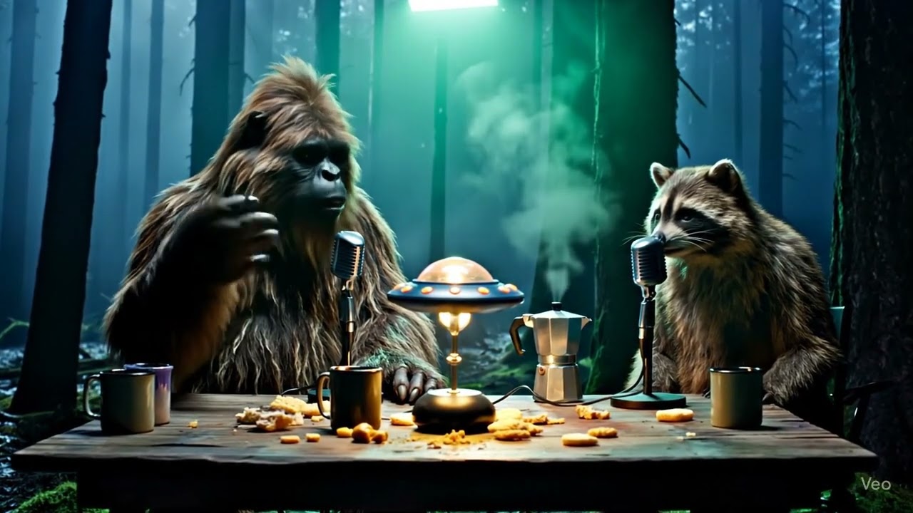Rocket Raccoon & Chewbacca Talk Aliens, UFOs, and Coffee | Funny Late Night Podcast #bigfoot