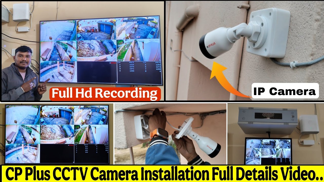 How To Install CCTV Camera.! CP Plus IP Camera NVR And POE Switch Installation.. #cctv #camera