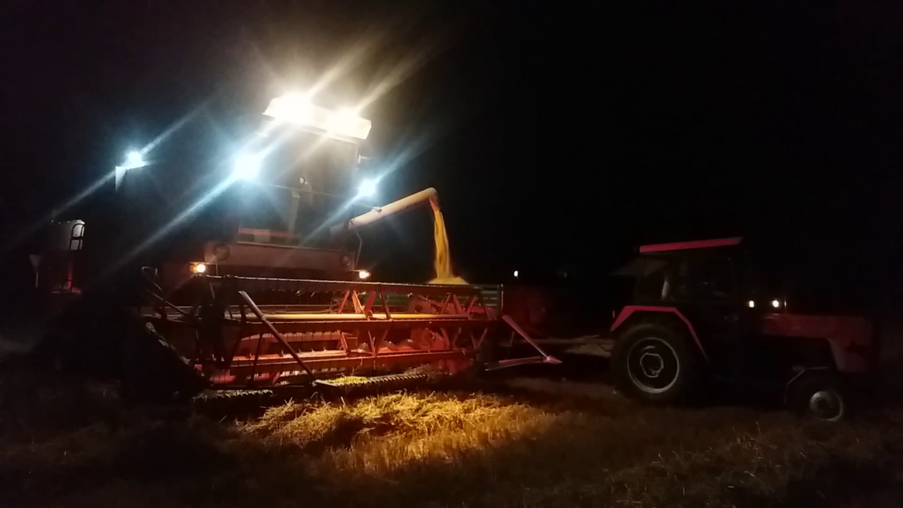 Bizon z056 żniwa 2016 nocą