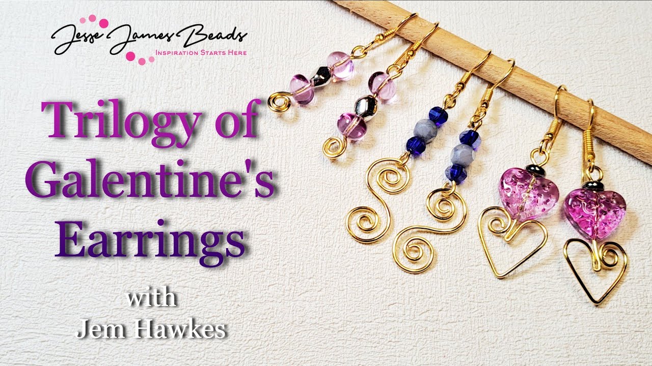 Wire-Wrapped Valentine Earring Trilogy